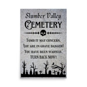 Slumber Valley Cemetery Halloween Poster Digital Download