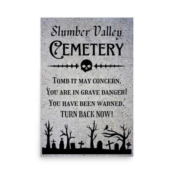 Slumber Valley Cemetery Halloween Poster Digital Download