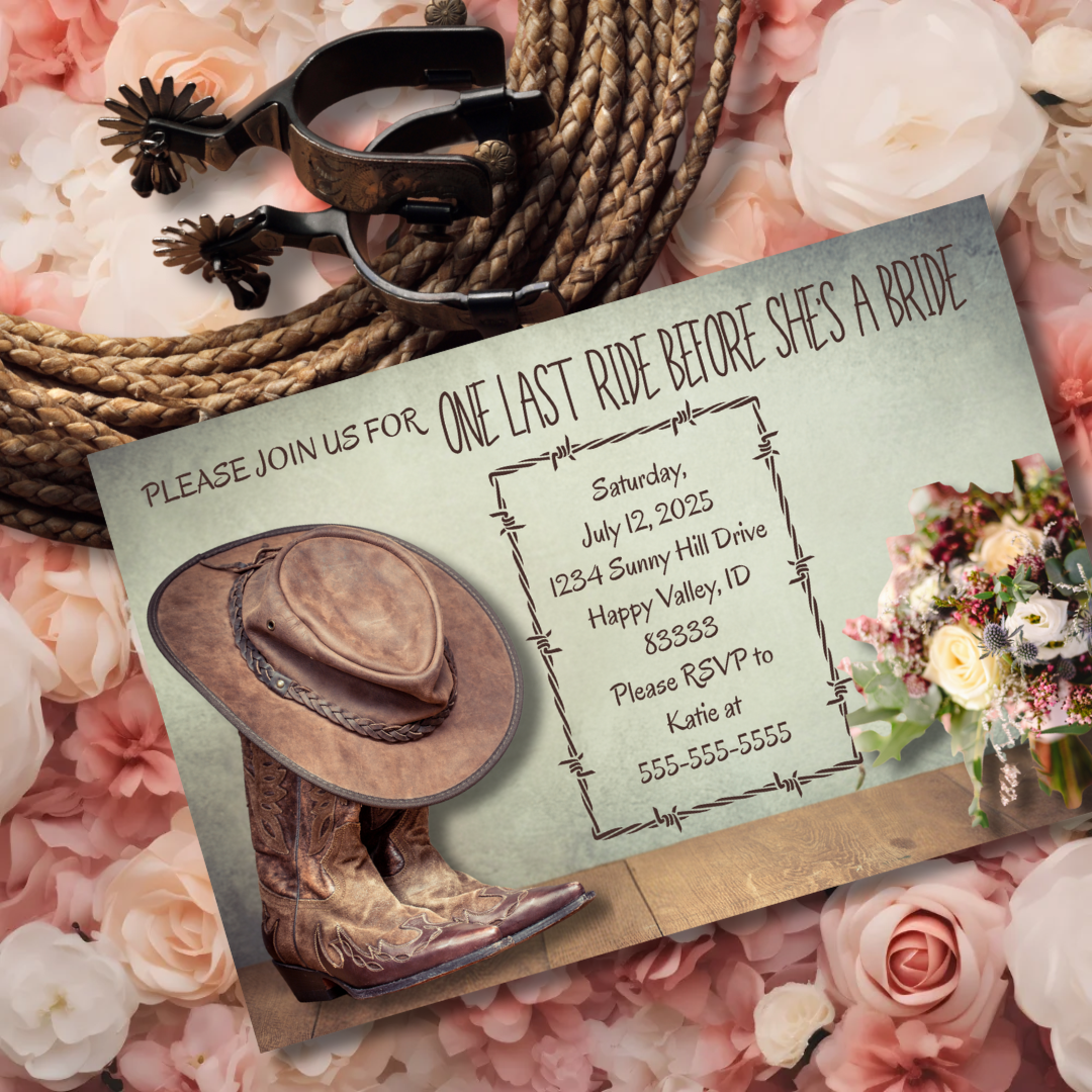 One Last Ride Bachelorette Party Invitation