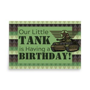 Little Tank Birthday Poster Digital Download