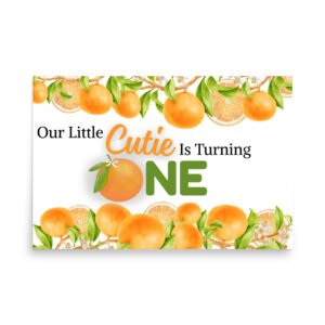 Little Cutie Baby Shower Poster Digital Download