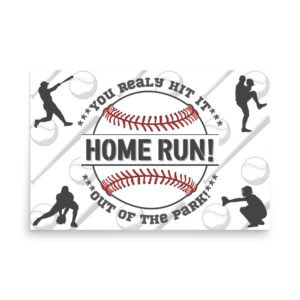 Home Run Congratulations Poster Digital Download