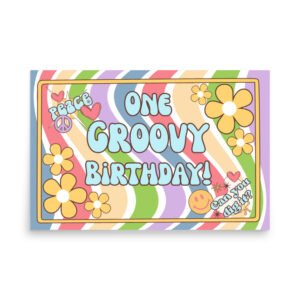 One Groovy Birthday Poster Digital Download