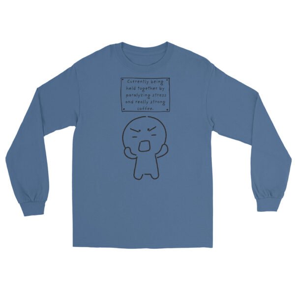 Held Together by Stress and Coffee Long Sleeve Shirt - Image 2