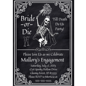 Bride-or-Die 5 x 7 Customizable Bachelorette Party Invitation Digital Download