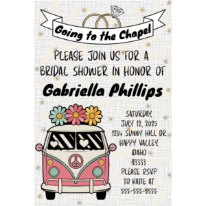 Going to the Chapel 5 x 7 Customizable Bridal Shower Invitation Digital Download