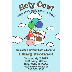 Getting Up There 5 x 7 Customizable Birthday Invitation Digital Download