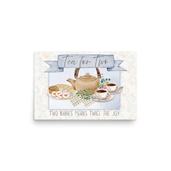 Tea for Two Twins Baby Shower Poster - Image 2