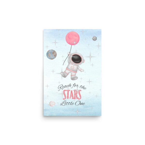 Reach for the Stars Pink Baby Shower Poster - Image 2
