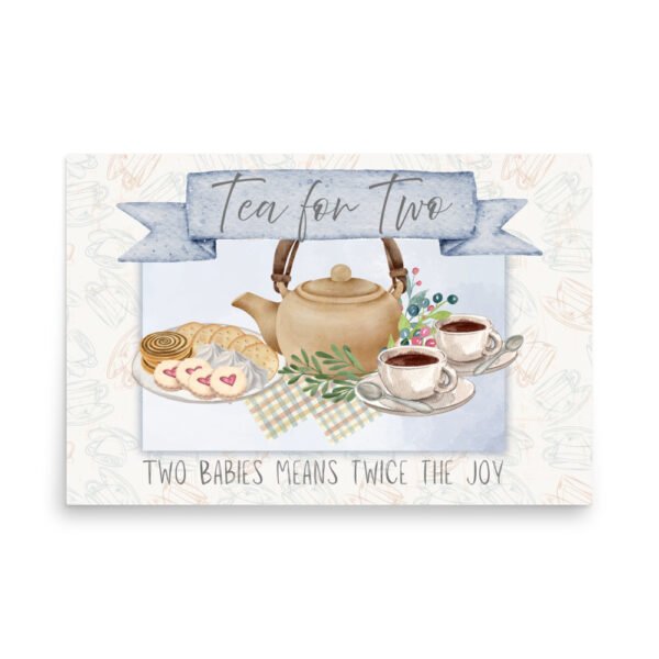 Tea for Two Twins Baby Shower Poster Digital Download