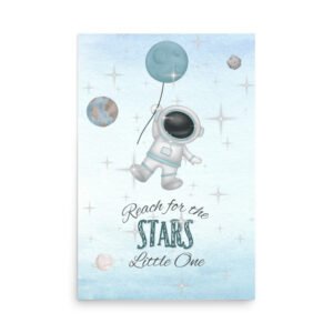 Reach for the Stars Blue Baby Shower Poster Digital Download