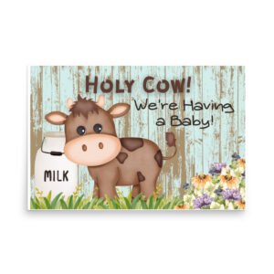Holy Cow Baby Shower Poster