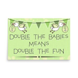 Double the Fun Twins Baby Shower Poster Digital Download