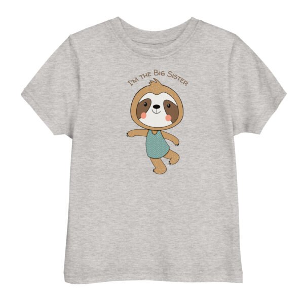 Sloth Big Sister Toddler jersey t-shirt - Image 2