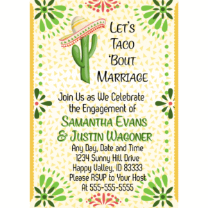Taco 'Bout Marriage Engagement Party Customizable 5 x 7 Invitation Digital Download