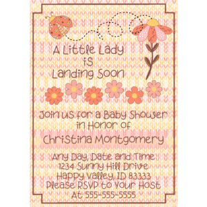 Little Lady Baby Shower Customizable 5 x 7 Invitation Digital Download