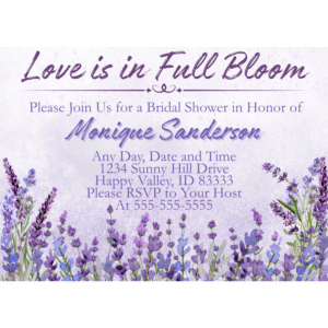 Love is in Full Bloom Bridal Shower Customizable 5 x 7 Invitation Digital Download