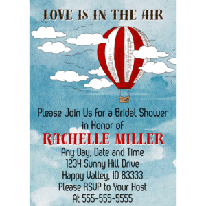 Love is in the Air Bridal Shower Customizable 5 x 7 Invitation Digital Download