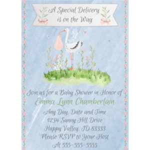 Special Delivery Baby Shower Customizable 5 x 7 Invitation Digital Download