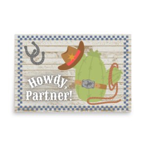 Howdy Partner Baby Shower Poster