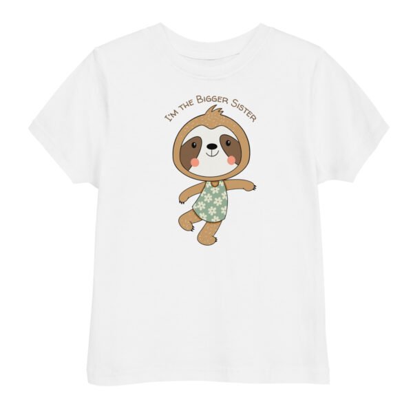 Sloth Bigger Sister Toddler jersey t-shirt - Image 3