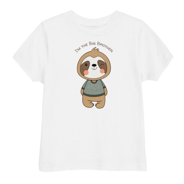 Sloth Big Brother Toddler jersey t-shirt - Image 3