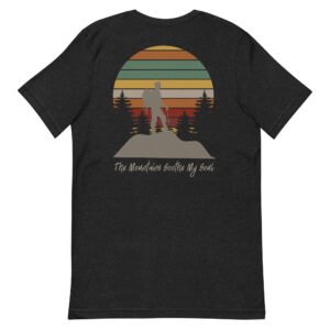 Mountains Soothe Male Hiker Back Print Unisex t-shirt